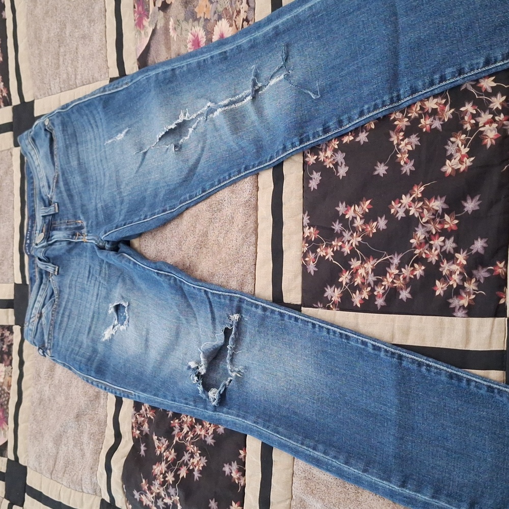 ROCK & REPUBLIC Ankle Jeans Deconstructed Distressed Size 6
